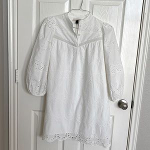 NWT Popular White Dress with puff sleeve